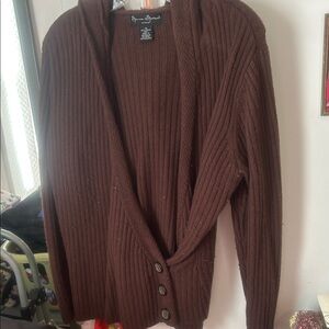 Classic Brown Ribbed Cardigan by [Brand]